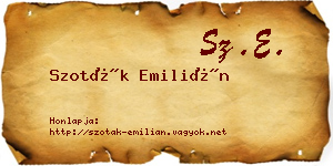 Szoták Emilián névjegykártya